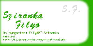 szironka filyo business card